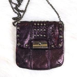 Vtg Coach Kristen Metallic Studded Mini Crossbody